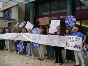Florida NOW banner against Stupak Amendment