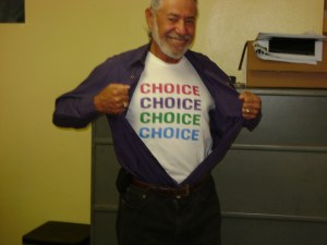 Great T-shirt modeled by PBC NOW Sec'y Les Rivkin