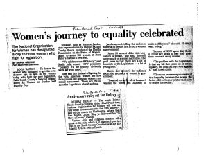 August 1993 Palm Beach Post News coverage of Women's Equality Day and NOW-NAACP rally commemorating the 30th anniversary of the March on Washington