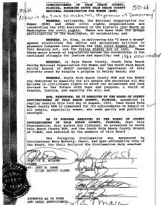 PBC Commission Proclamation for NOW-NAACP rally August 1993
