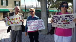 Les, Joan and Natalie advocate for Choice
