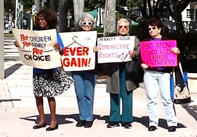 Sadie, Arlene, Gloria and Sheila advocate for Choice